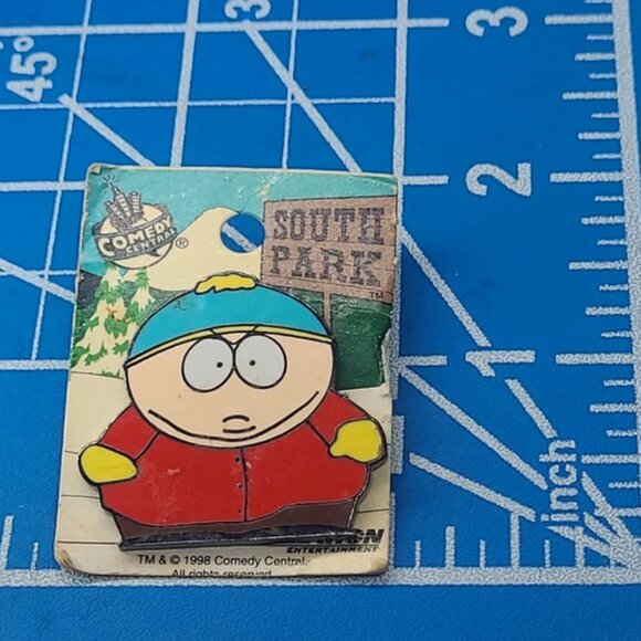 RARE VINTAGE 1998 SOUTH PARK ENAMEL PIN ERIC CARTMAN COMEDY CENTRAL NEW - Picture 2 of 5